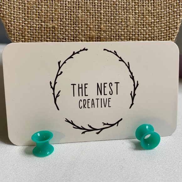 The Nest Creative Jewelry - Teal Silicone Tunnels (0)